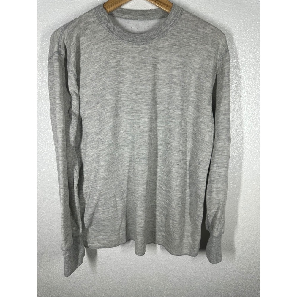 Indera shirt Womens Large Thermal‎ Long Sleeve Crew Neck Base Layer Heather Gray